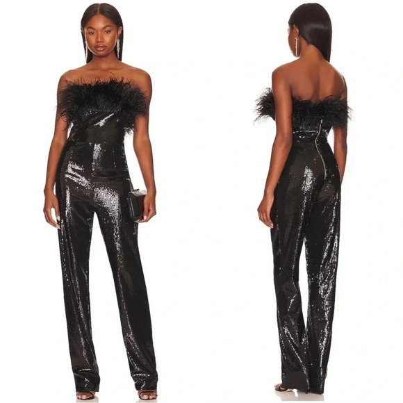 Bronx and Banco Lola black sequin jumpsuit NWT size XS - Picture 2 of 13